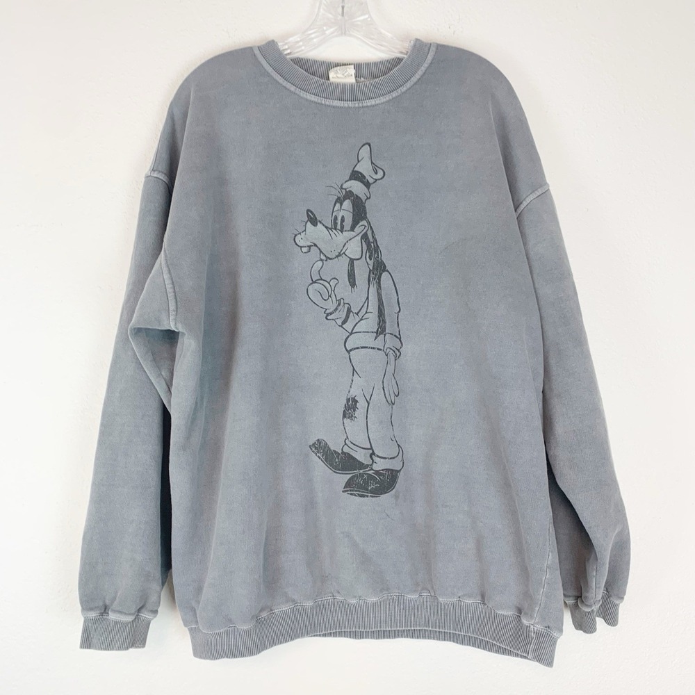 Disney Gray Goofy Graphic Sweatshirt